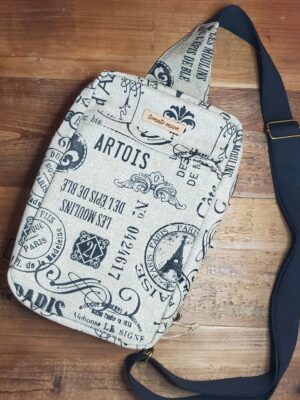 Artemis Sling - French Travel Stamps/Black
