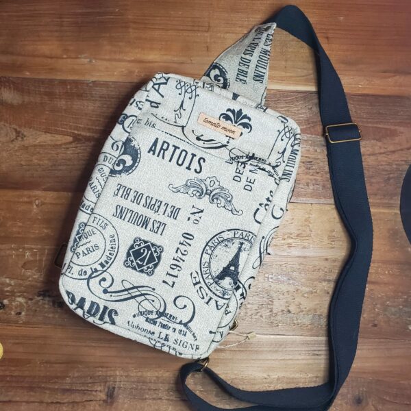 Artemis Sling - French Travel Stamps/Black