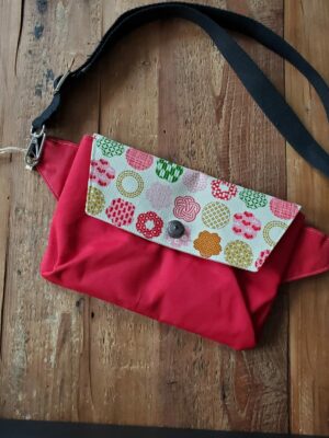 Phoebe Belt Bag - Red Wax Canvas & Wagaro Circles