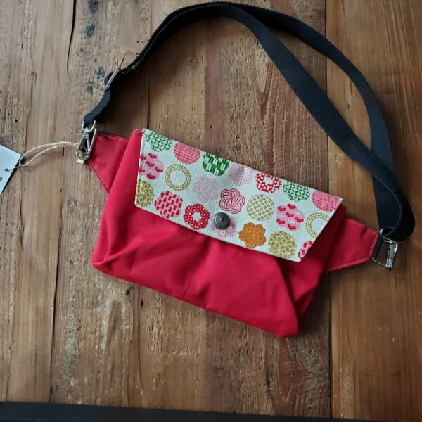 Phoebe Belt Bag - Red Wax Canvas & Wagaro Circles