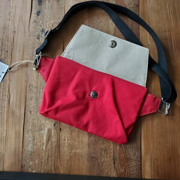 Phoebe Belt Bag - Red Wax Canvas & Wagaro Circles - Image 2