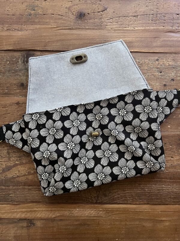 Phoebe Belt Bag - Black Flowers - Image 2