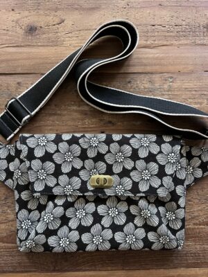 Phoebe Belt Bag - Black Flowers