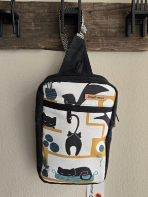 Artemis Sling - Mid-century cats Black