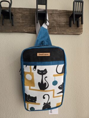 Artemis Sling - Mid-century cats Blue