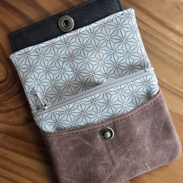 Puck Wallet - Brown Waxed Canvas - Image 3