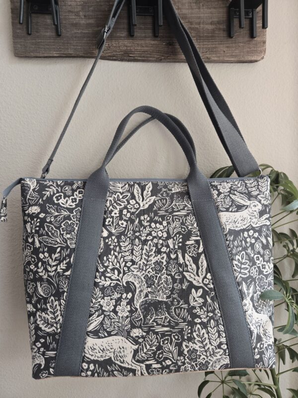 Europa Tote - Bunnies and Squirrels - Gray - Image 2