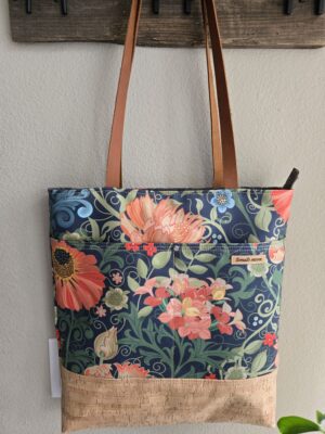 Leda Tote - Zipper Top - Floral 1
