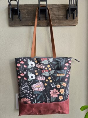 Leda Tote - Zipper Top - Floral 2